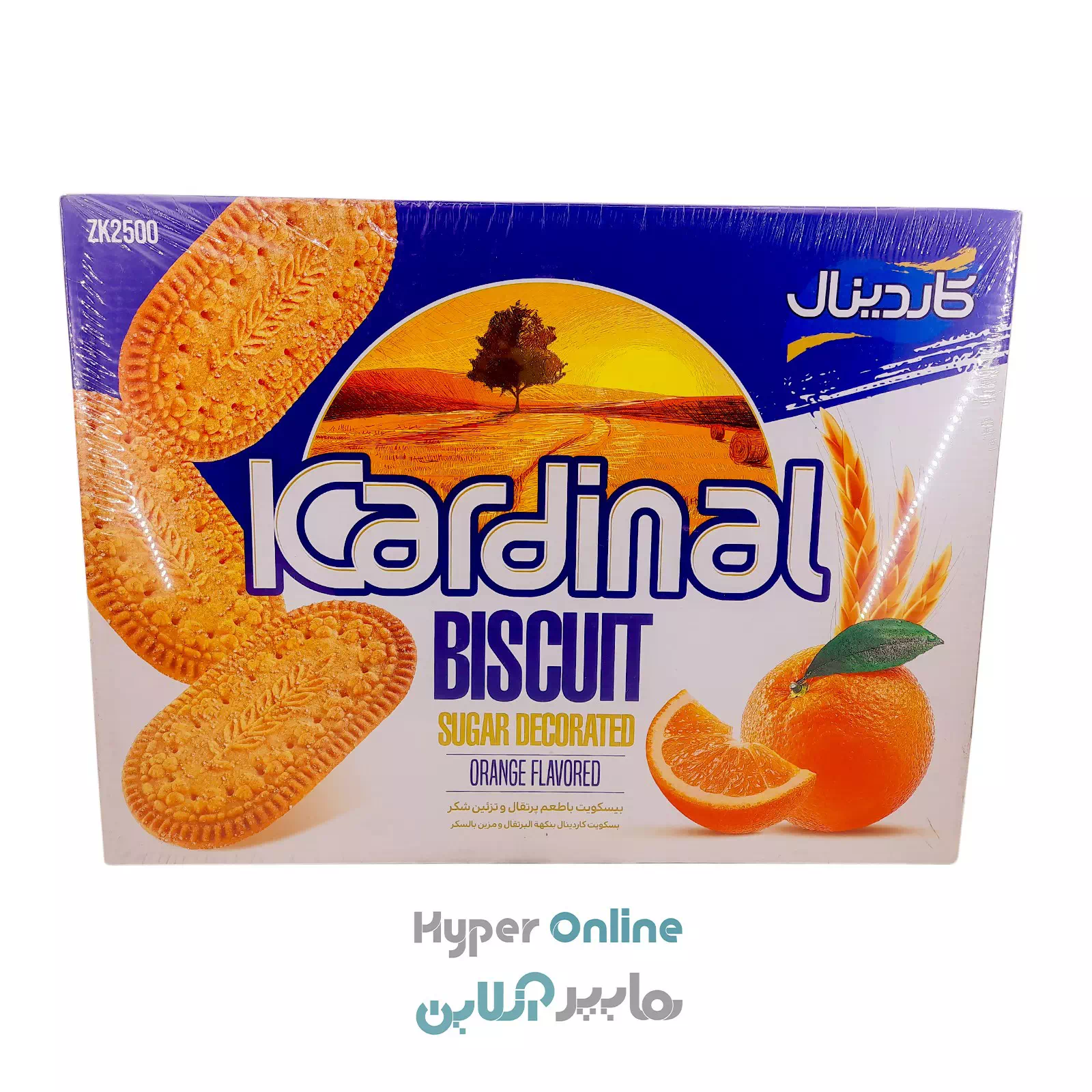 بیسکویت زبان با طعم پرتقال و تزیین شکر 2.5 کیلو کاردینال